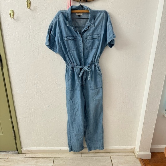 Universal Thread Denim Chambray Boiler Cotton Jumpsuit Size 4 - Picture 3 of 8